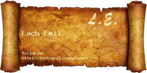 Lach Emil névjegykártya